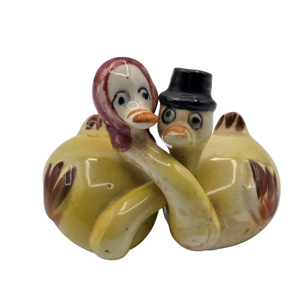 Vintage Japan Duck Salt Pepper Shakers Set Yellow‎ Kitsch Anthropomorphic Bird